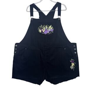 Disney Villains Black Embroidered Shortalls Overalls 4X Plus Size Poison Apple